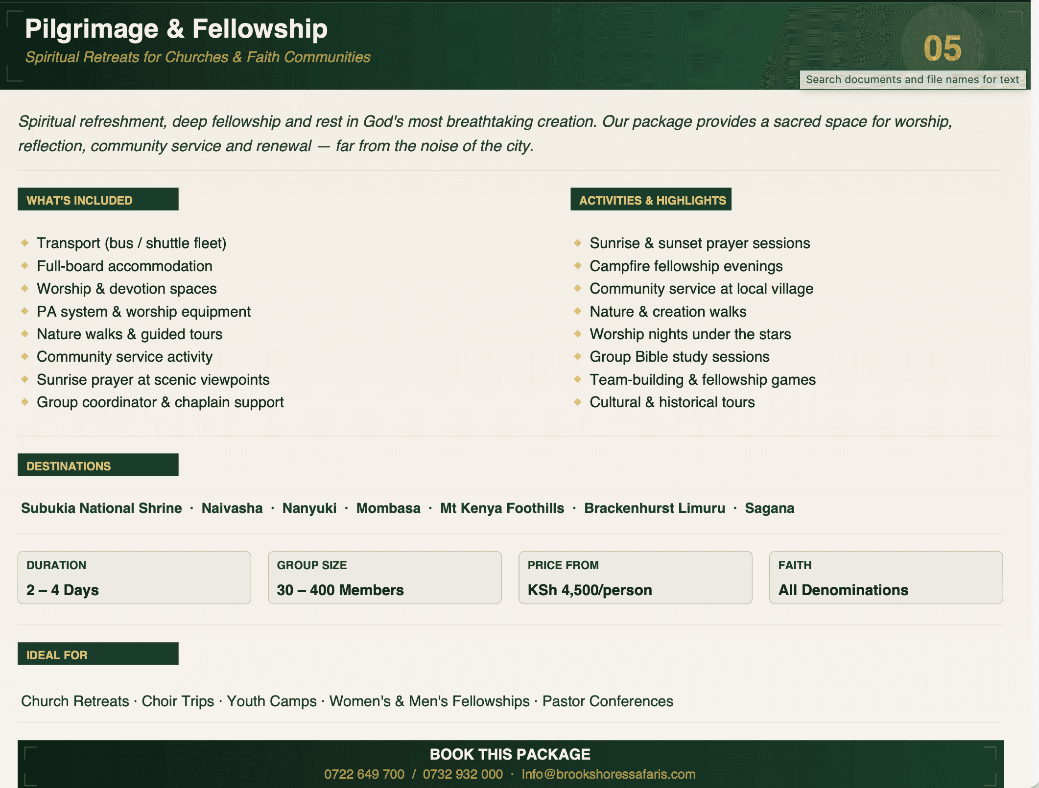 Pilgrimage & Fellowship